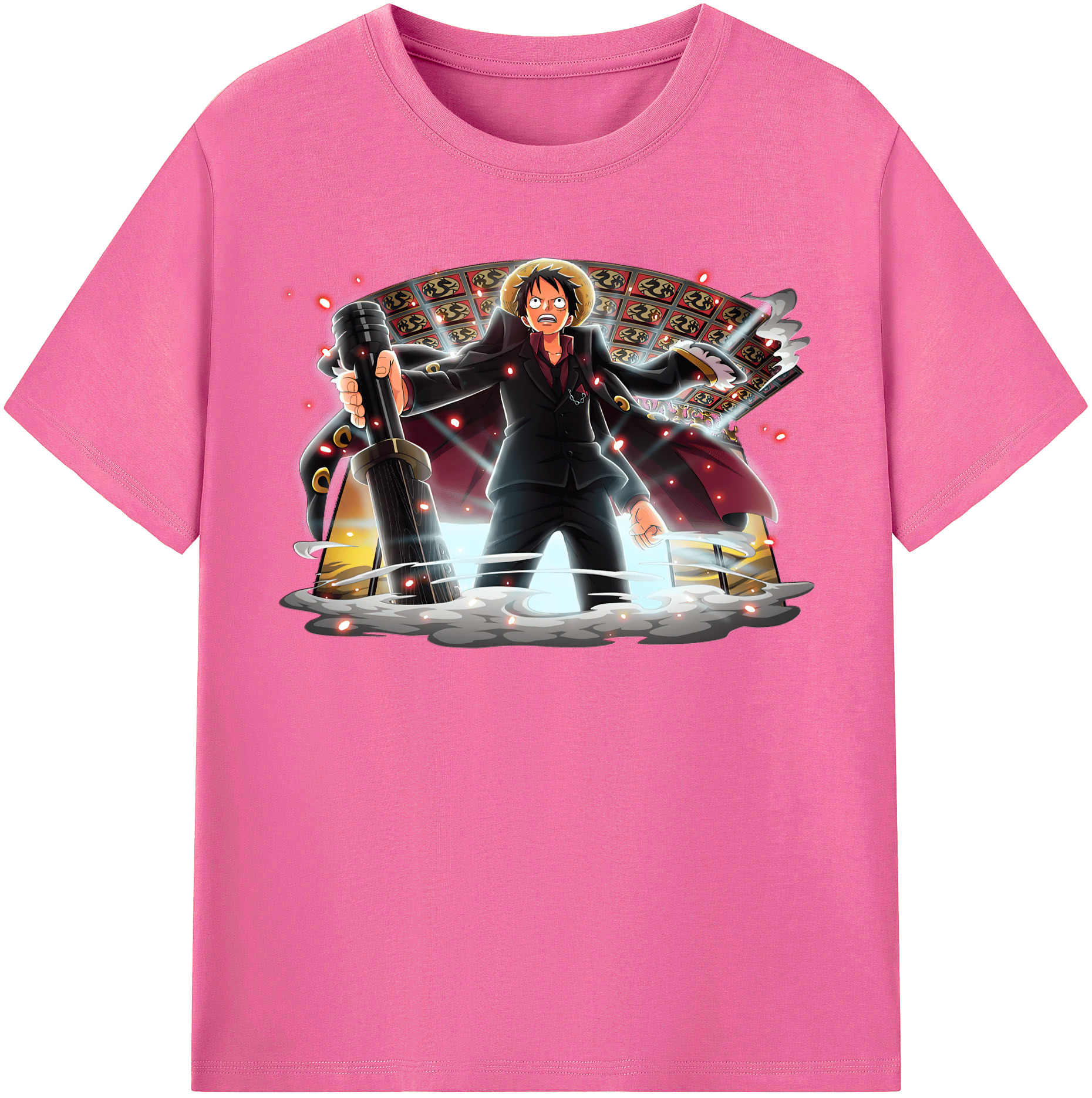 ワンピース モンキー・D・ルフィ ONE PIECE Monkey D. Luffy レディースカジュアルプリントTシャツ（綿100％）